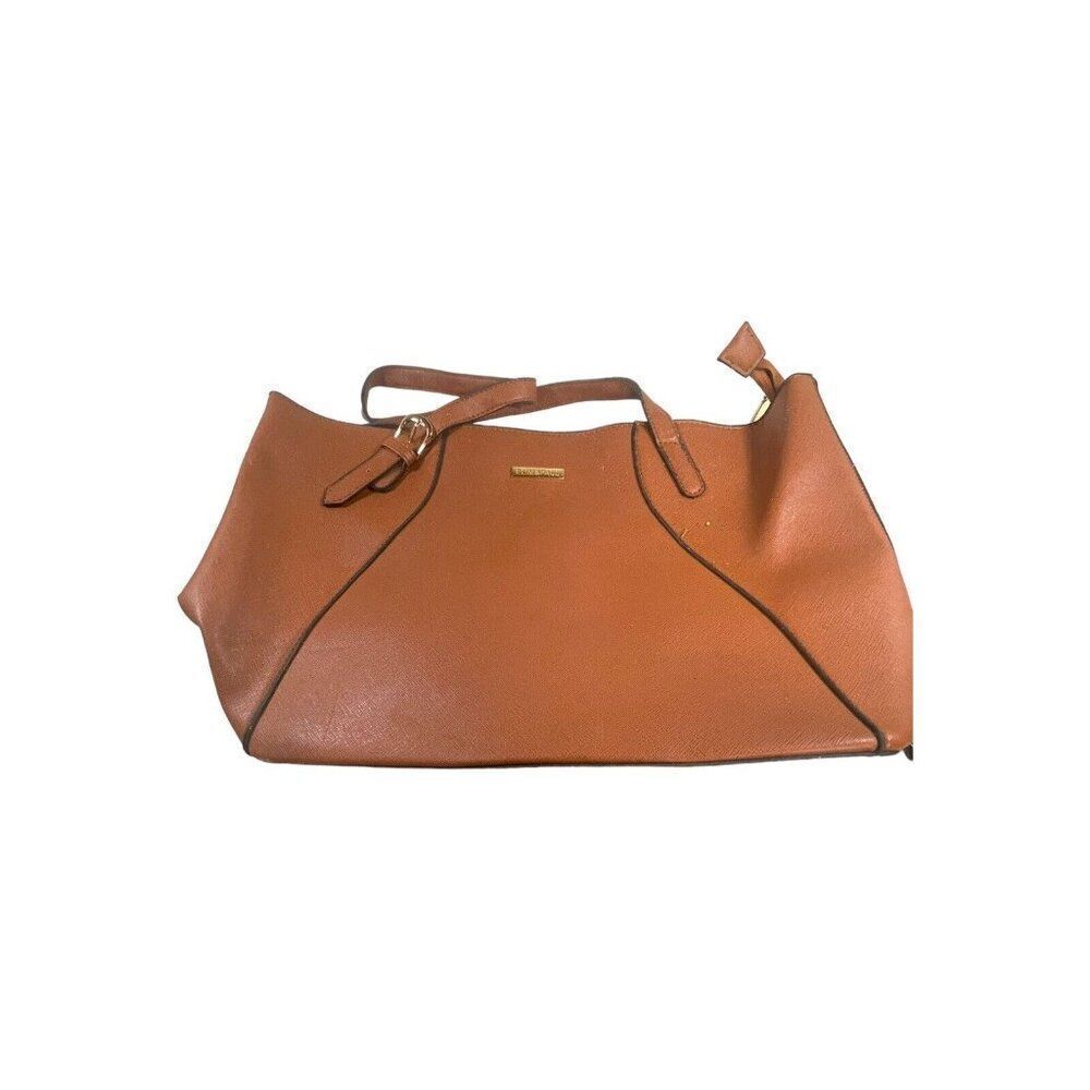 Elim & Paul Brown Two Top Handle Vegan Leather Tote Handbag Purse New W/O Tags